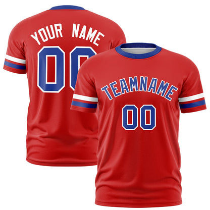 Custom Red Royal Blue T-shirt Classic Style Stripe Fashion Sports Shirt for Youth & Adults