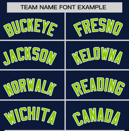 Custom Navy Neon Green T-shirt Classic Style Stripe Fashion Sports Shirt for Youth & Adults