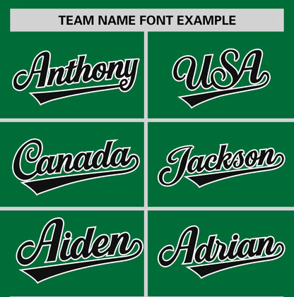 Custom Kelly Green Black T-shirt Classic Style Stripe Fashion Sports Shirt for Youth & Adults