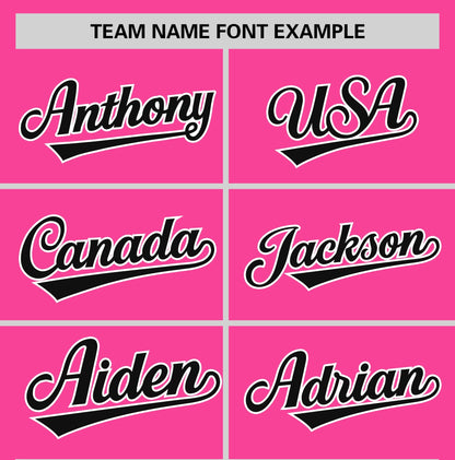 Custom Pink Black T-shirt Classic Style Stripe Fashion Sports Shirt for Youth & Adults