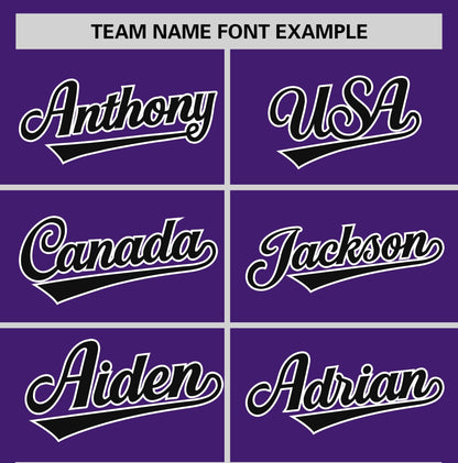 Custom Purple Black T-shirt Classic Style Stripe Fashion Sports Shirt for Youth & Adults