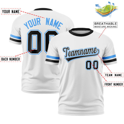 Custom White Black T-shirt Classic Style Stripe Fashion Sports Shirt for Youth & Adults