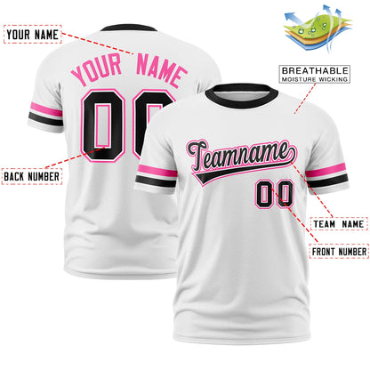 Custom White Black Classic Style Stripe Fashion T-shirt