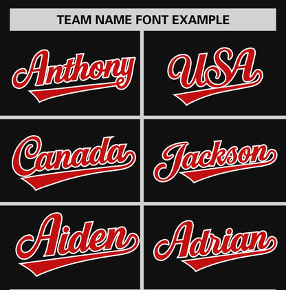 Custom Black Red T-shirt Classic Style Stripe Fashion Sports Shirt for Youth & Adults
