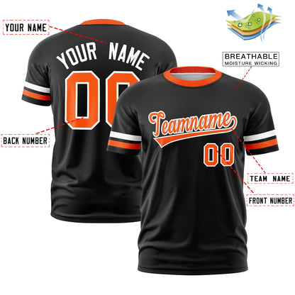 Custom Black Orange T-shirt Classic Style Stripe Fashion Sports Shirt for Youth & Adults