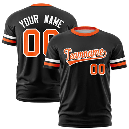 Custom Black Orange T-shirt Classic Style Stripe Fashion Sports Shirt for Youth & Adults