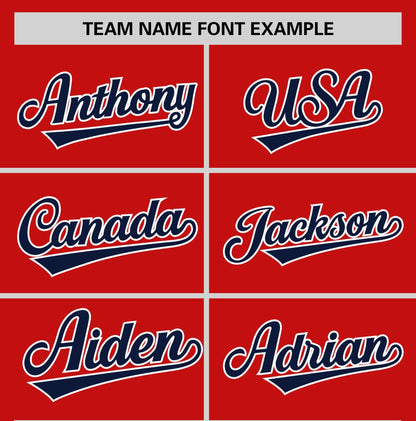 Custom Red Navy T-shirt Classic Style Stripe Fashion Sports Shirt for Youth & Adults