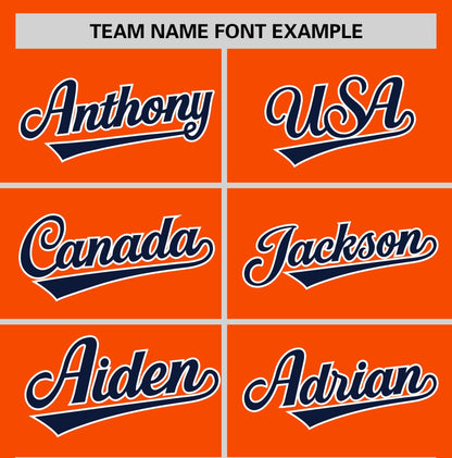 Custom Orange Navy T-shirt Classic Style Stripe Fashion Sports Shirt for Youth & Adults