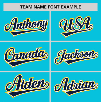 Custom Sky Blue Navy T-shirt Classic Style Stripe Fashion Sports Shirt for Youth & Adults