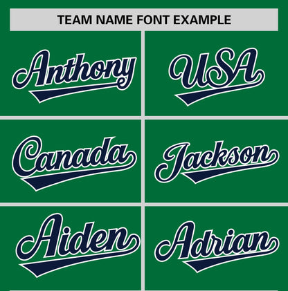 Custom Kelly Green Navy T-shirt Classic Style Stripe Fashion Sports Shirt for Youth & Adults