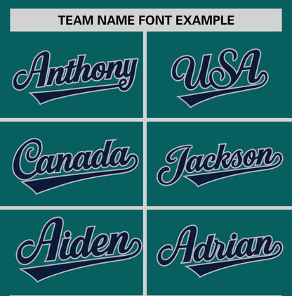 Custom Teal Navy T-shirt Classic Style Stripe Fashion Sports Shirt for Youth & Adults