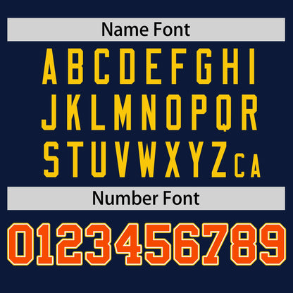 Custom Navy Orange T-shirt Classic Style Stripe Fashion Sports Shirt for Youth & Adults