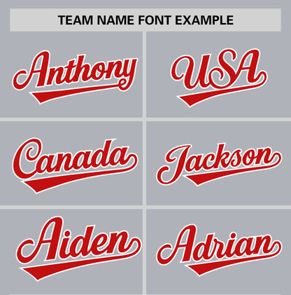 Custom Gray Red T-shirt Classic Style Stripe Fashion Sports Shirt for Youth & Adults