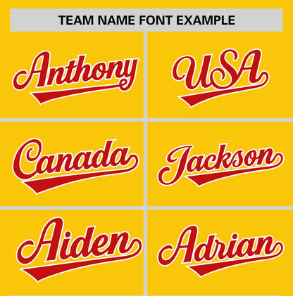 Custom Gold Red T-shirt Classic Style Stripe Fashion Sports Shirt for Youth & Adults