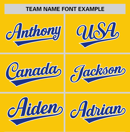 Custom Gold Royal Blue T-shirt Classic Style Stripe Fashion Sports Shirt for Youth & Adults