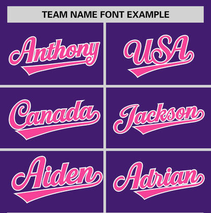 Custom Purple Pink T-shirt Classic Style Stripe Fashion Sports Shirt for Youth & Adults