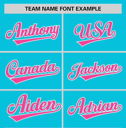 Custom Sky Blue Pink T-shirt Classic Style Stripe Fashion Sports Shirt for Youth & Adults