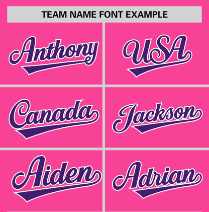 Custom Pink Purple T-shirt Classic Style Stripe Fashion Sports Shirt for Youth & Adults