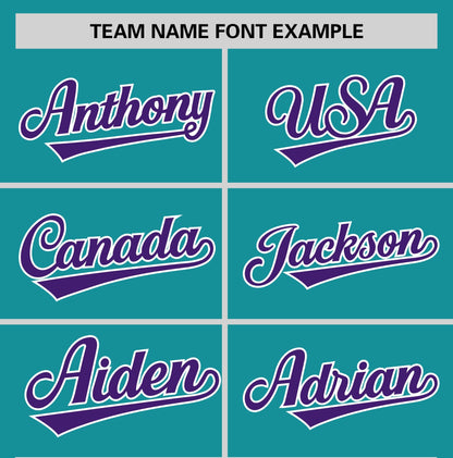 Custom Aqua Purple T-shirt Classic Style Stripe Fashion Sports Shirt for Youth & Adults