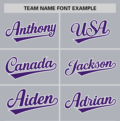 Custom Gray Purple T-shirt Classic Style Stripe Fashion Sports Shirt for Youth & Adults