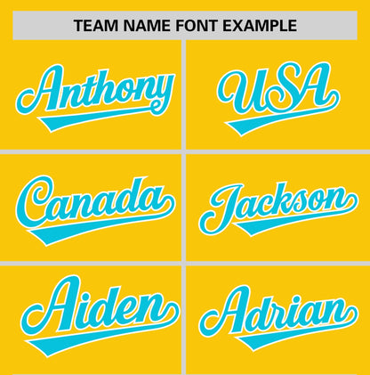Custom Gold Sky Blue T-shirt Classic Style Stripe Fashion Sports Shirt for Youth & Adults