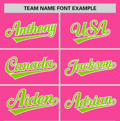 Custom Pink Neon Green T-shirt Classic Style Stripe Fashion Sports Shirt for Youth & Adults