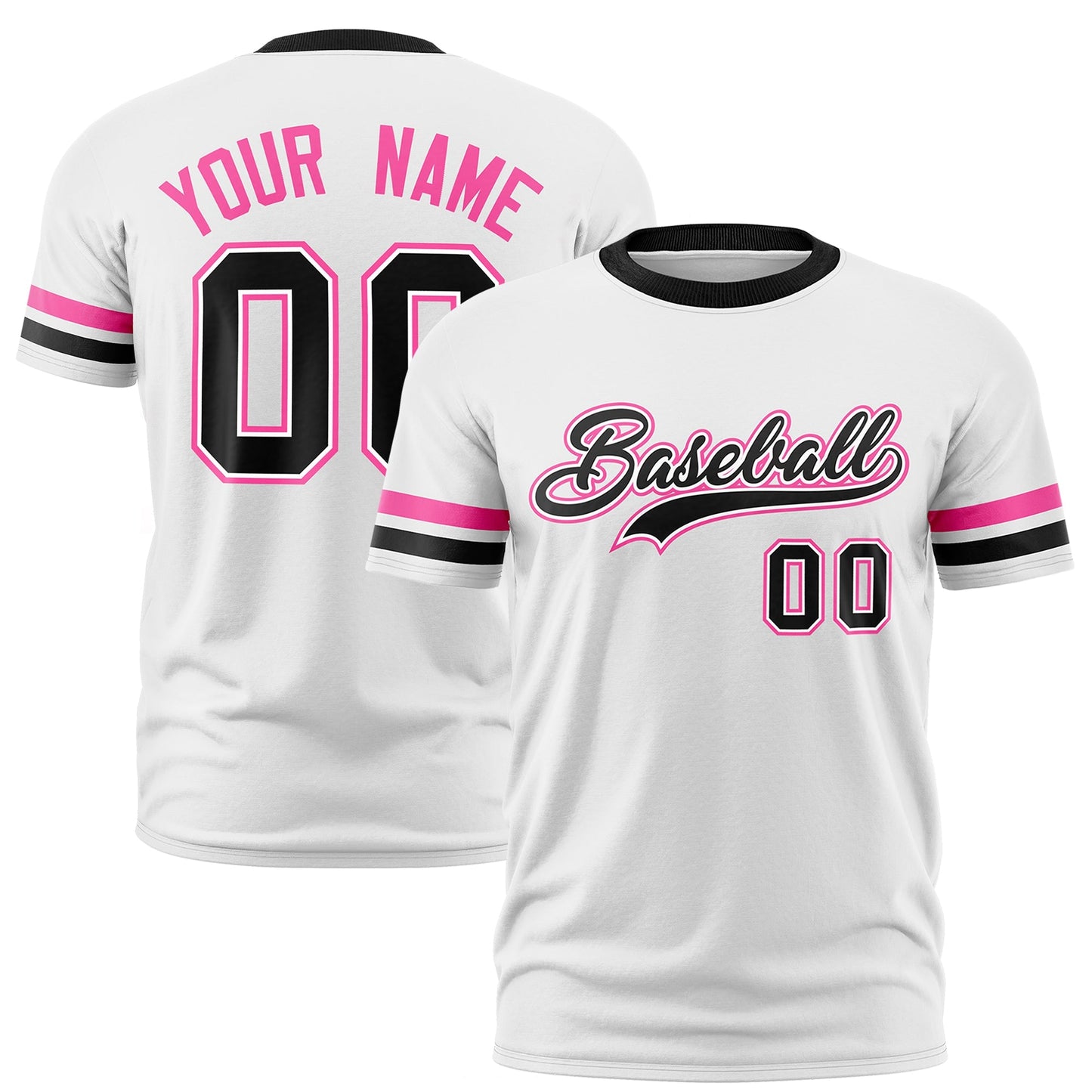 Custom White Black Classic Style Stripe Fashion T-shirt