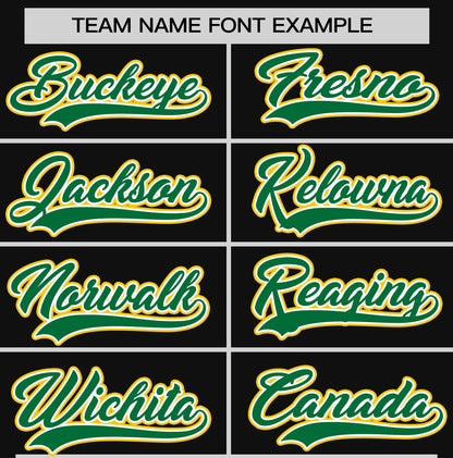 Custom Black Kelly Green T-shirt Classic Style Stripe Fashion Sports Shirt for Youth & Adults