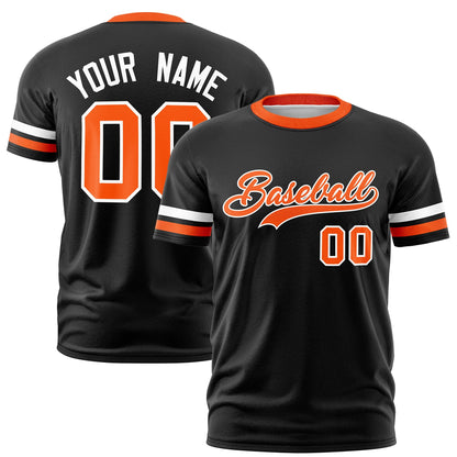Custom Black Orange T-shirt Classic Style Stripe Fashion Sports Shirt for Youth & Adults