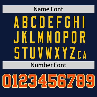 Custom Navy Orange T-shirt Classic Style Stripe Fashion Sports Shirt for Youth & Adults