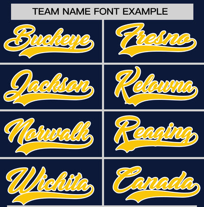 Custom Navy Gold T-shirt Classic Style Stripe Fashion Sports Shirt for Youth & Adults