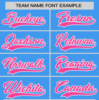 Custom Powder Blue Pink T-shirt Classic Style Stripe Fashion Sports Shirt for Youth & Adults