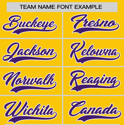 Custom Gold Purple T-shirt Classic Style Stripe Fashion Sports Shirt for Youth & Adults