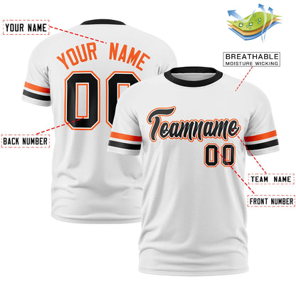 Custom White Black T-shirt Classic Style Stripe Fashion Sports Shirt for Youth & Adults