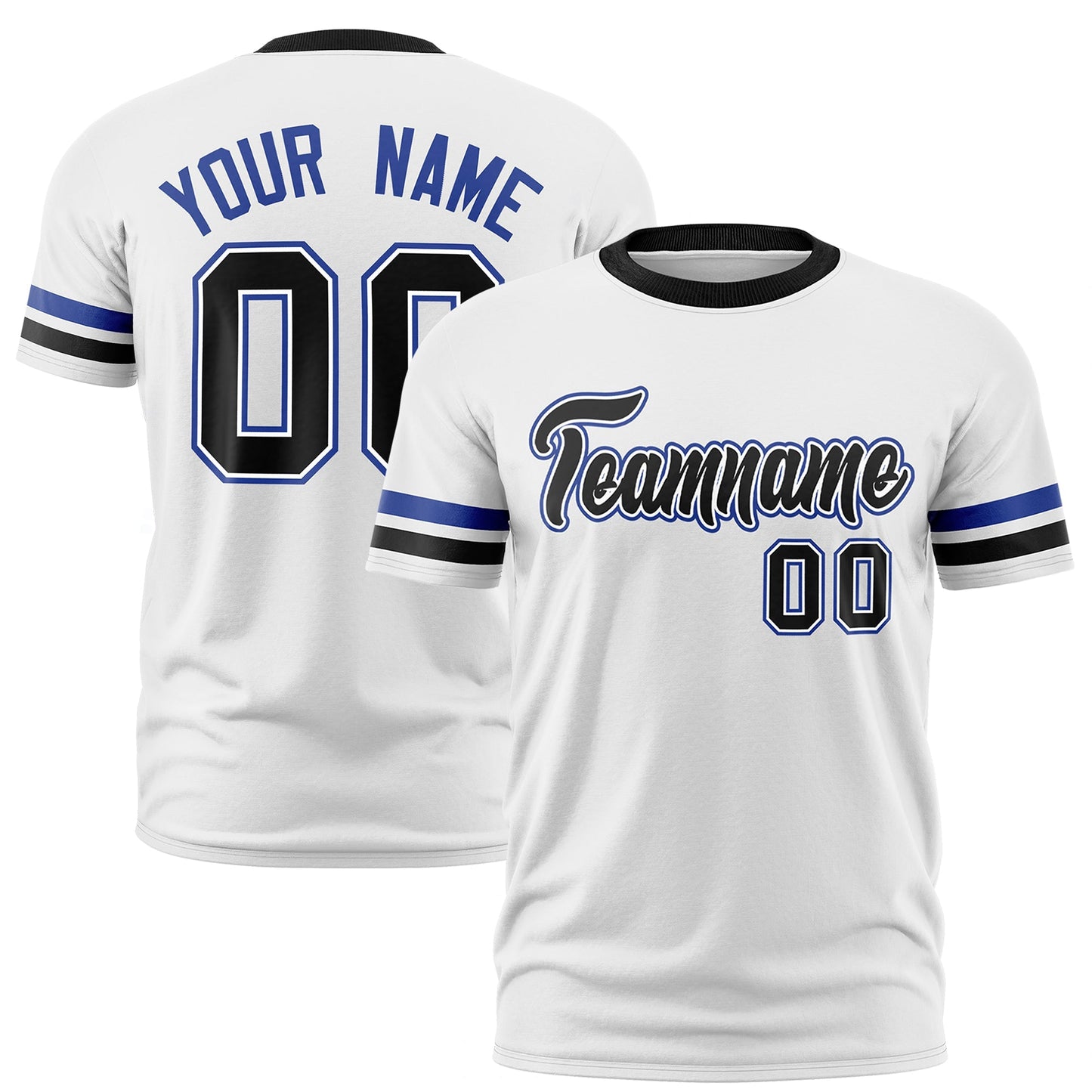 Custom White Black T-shirt Classic Style Stripe Fashion Sports Shirt for Youth & Adults