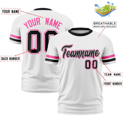 Custom White Black Classic Style Stripe Fashion T-shirt