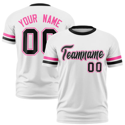 Custom White Black Classic Style Stripe Fashion T-shirt
