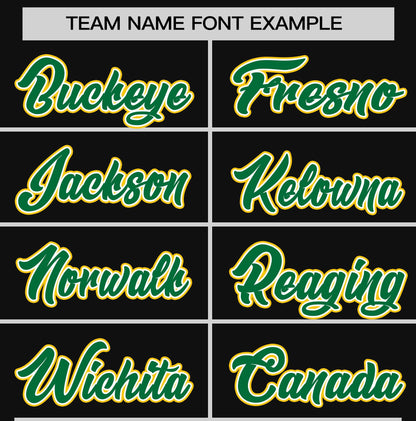 Custom Black Kelly Green T-shirt Classic Style Stripe Fashion Sports Shirt for Youth & Adults