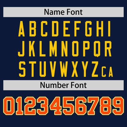 Custom Navy Orange T-shirt Classic Style Stripe Fashion Sports Shirt for Youth & Adults