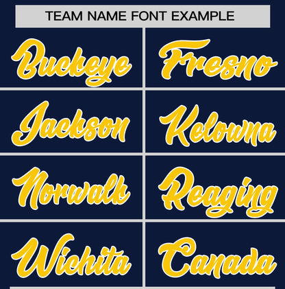 Custom Navy Gold T-shirt Classic Style Stripe Fashion Sports Shirt for Youth & Adults