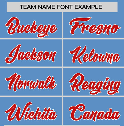 Custom Light Blue Red T-shirt Classic Style Stripe Fashion Sports Shirt for Youth & Adults