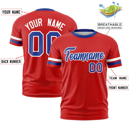 Custom Red Royal Blue T-shirt Classic Style Stripe Fashion Sports Shirt for Youth & Adults