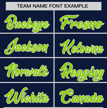 Custom Navy Neon Green T-shirt Classic Style Stripe Fashion Sports Shirt for Youth & Adults