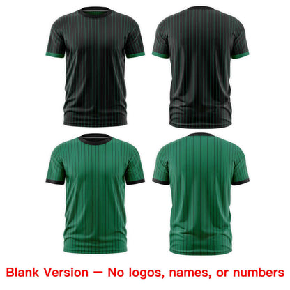 Custom T-shirt Kelly Green Black White Reversible Stripe Fashion