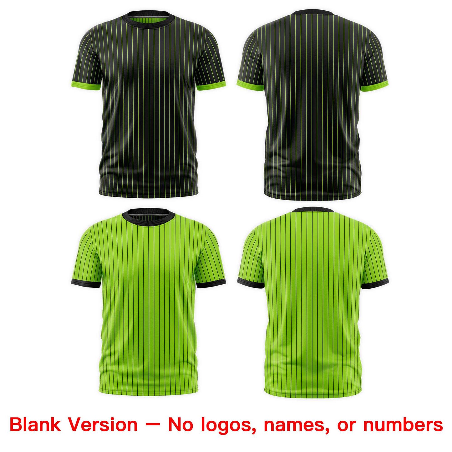 Custom T-shirt Neon Green Black White Reversible Stripe Fashion