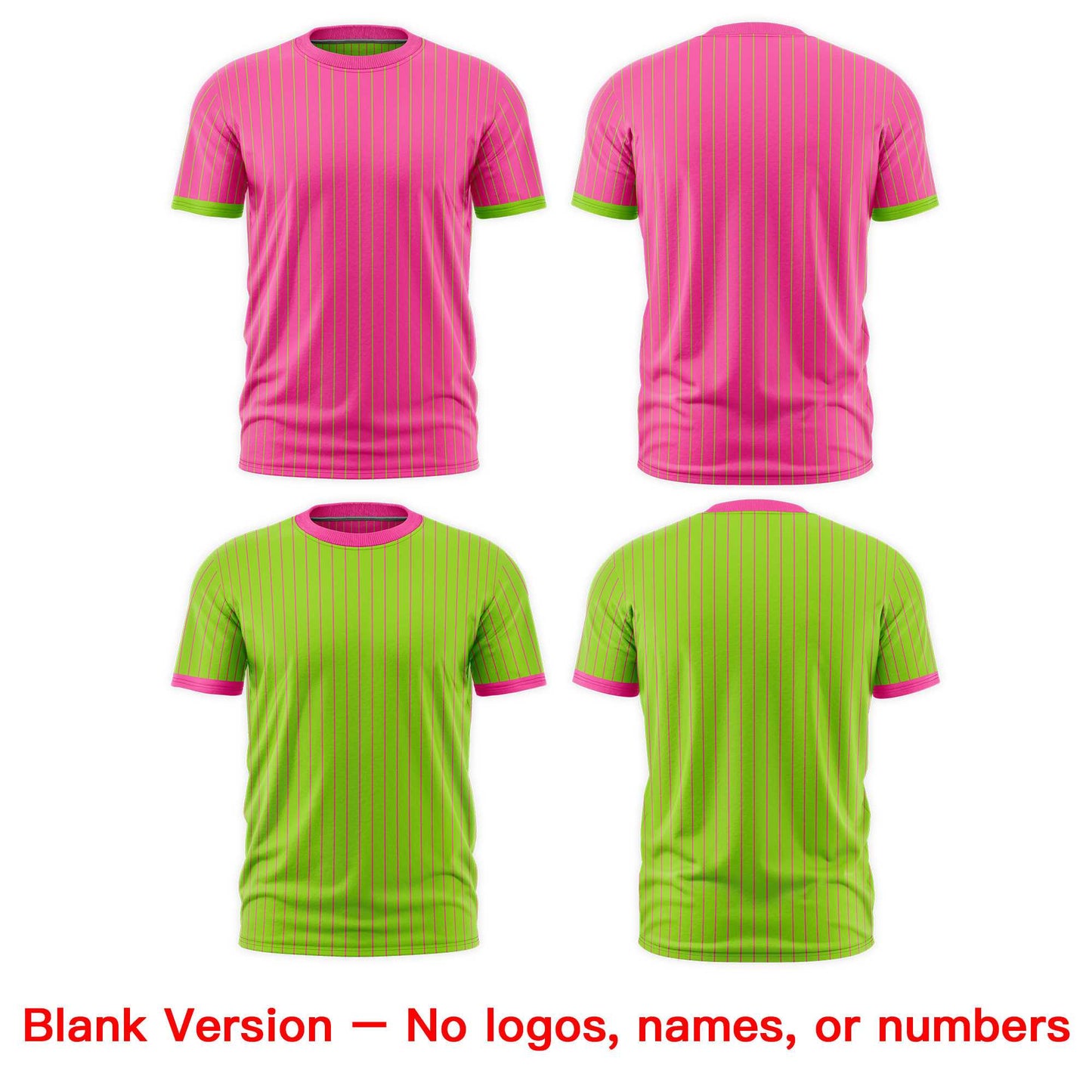 Custom T-shirt Neon Green Pink White Reversible Stripe Fashion