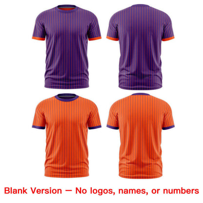 Custom T-shirt Orange Purple White Reversible Stripe Fashion