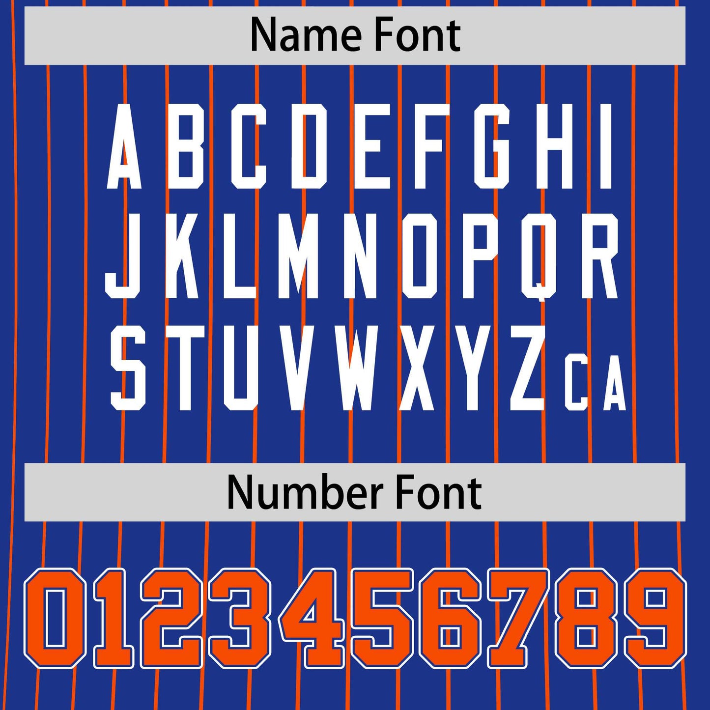 Custom T-shirt Orange Royal Blue White Reversible Stripe Fashion