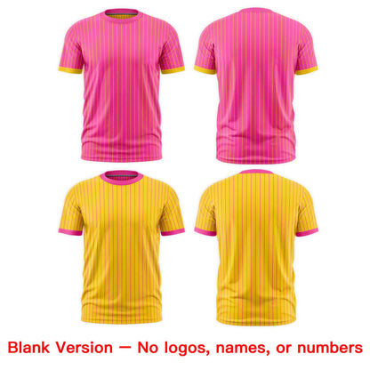 Custom T-shirt Gold Pink White Reversible Stripe Fashion