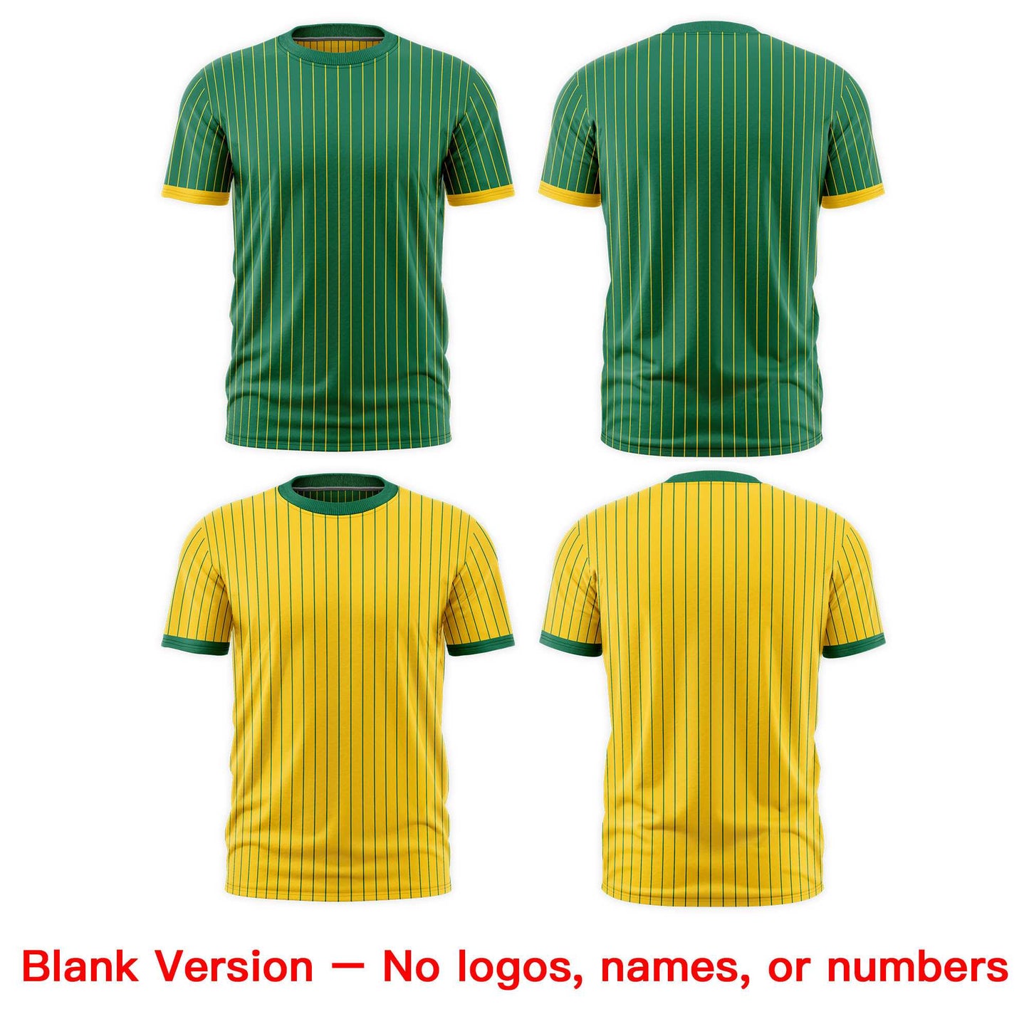 Custom T-shirt Gold Kelly Green White Reversible Stripe Fashion